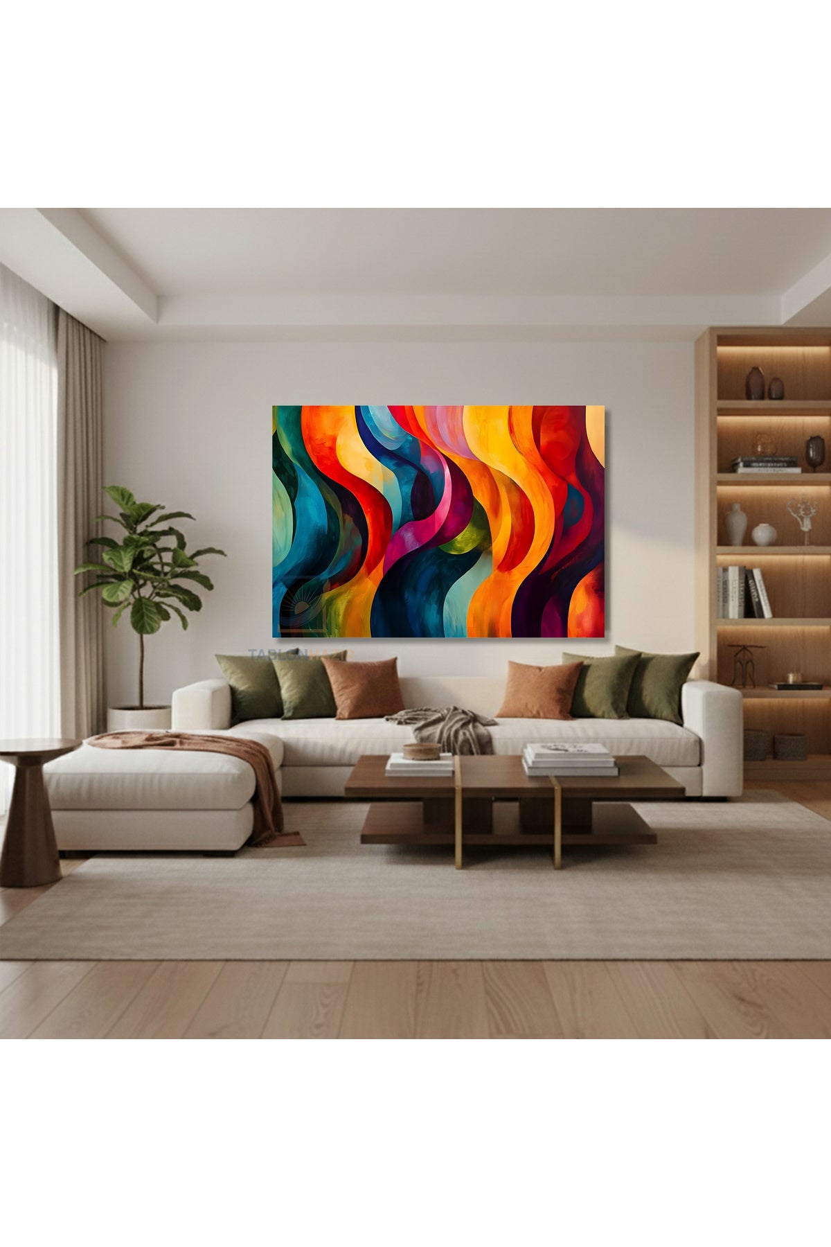Yatay Kanvas Duvar Tablosu Soyutgeometriksanat9 Salon Tablosu Ofis Tablosu Ev Hediyesi Dekorasyon