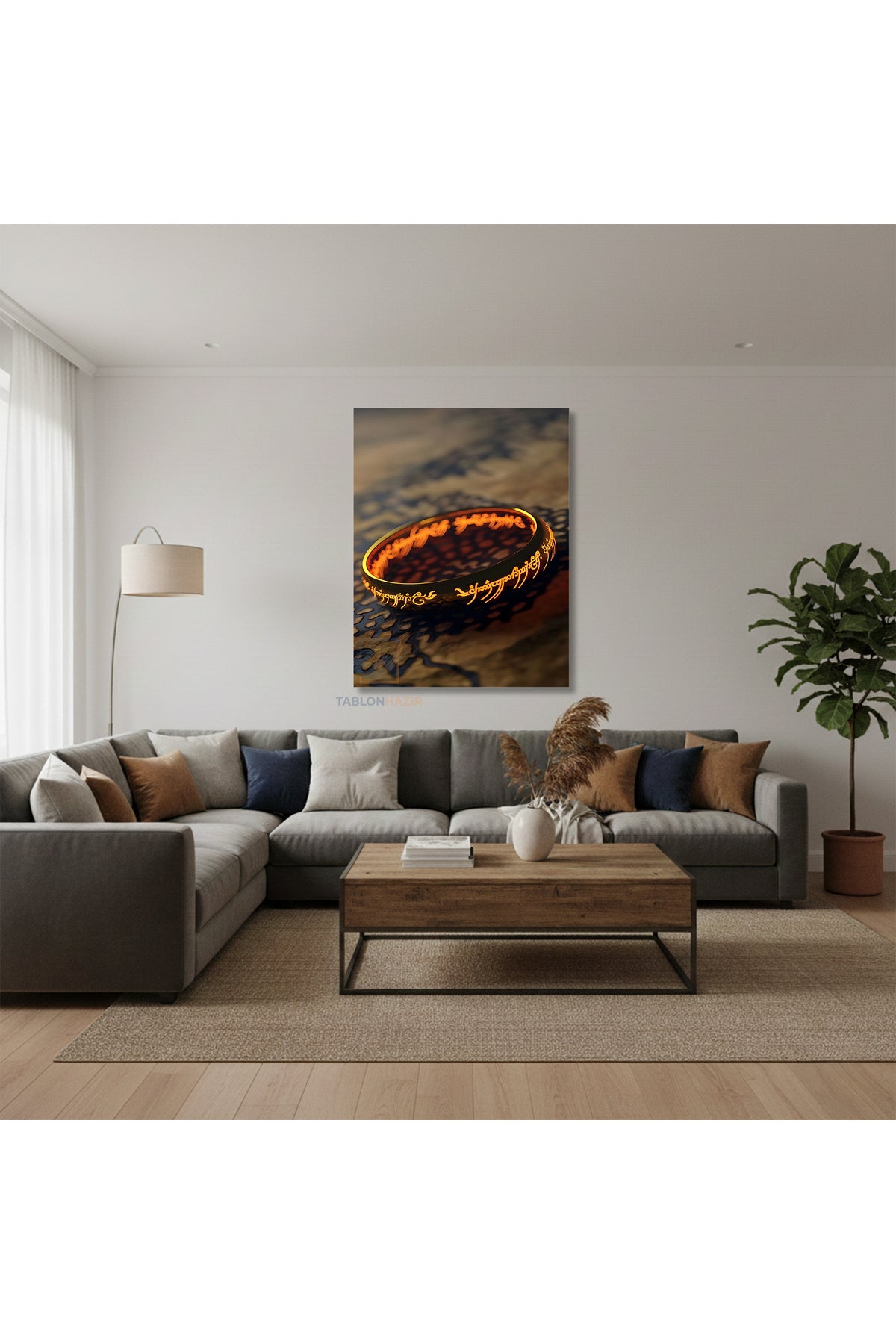 Dikey Kanvas Tablo Salon Duvar Tablosu Lotr Yuzuk Yeni Ev Hediyesi Ofis Tablosu