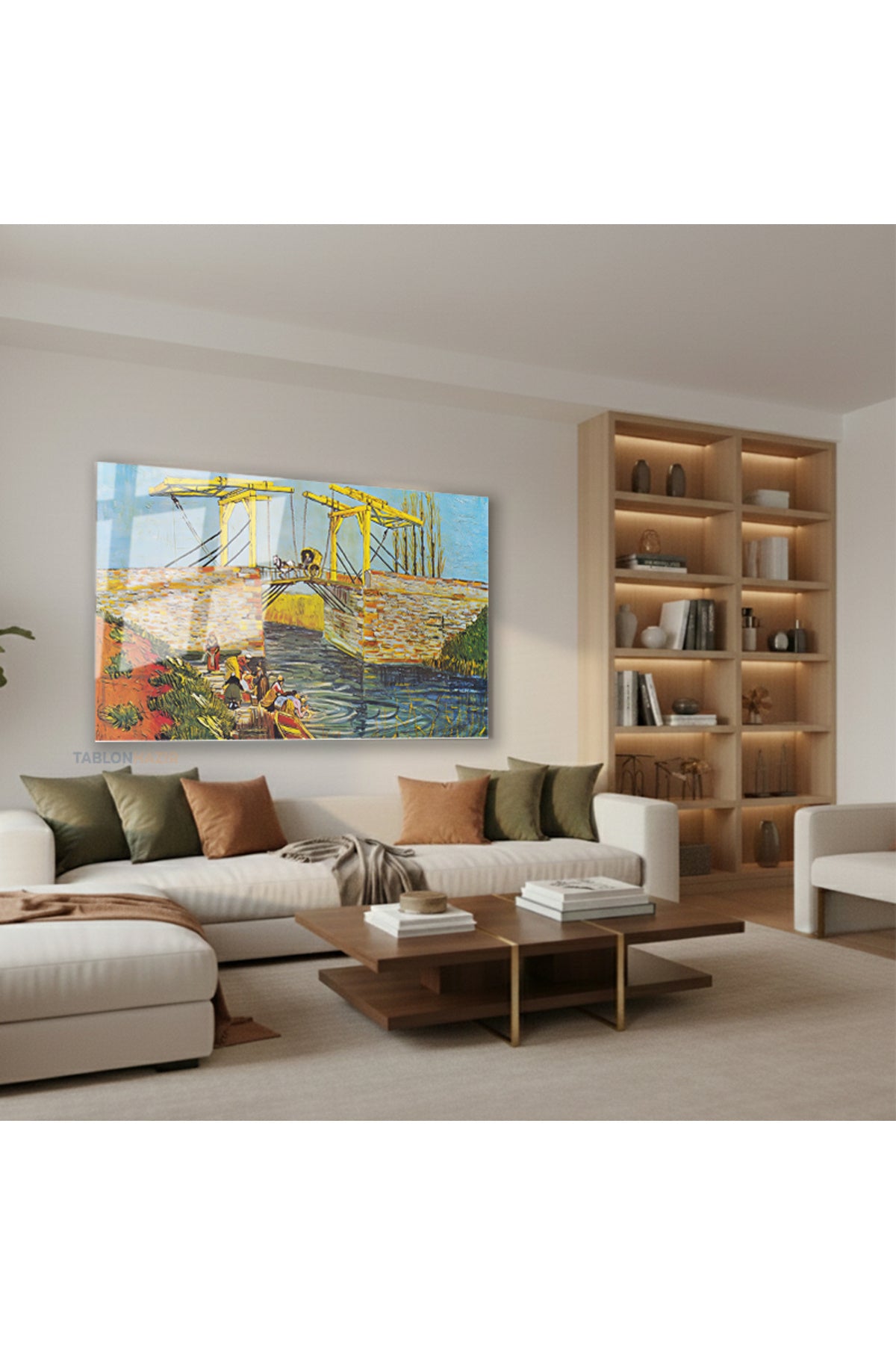 Yatay Cam Tablo Salon Duvar Tablosu Yatay Cam Klasik Ressam Koy Yeni Ev Hediyesi Ofis Tablosu