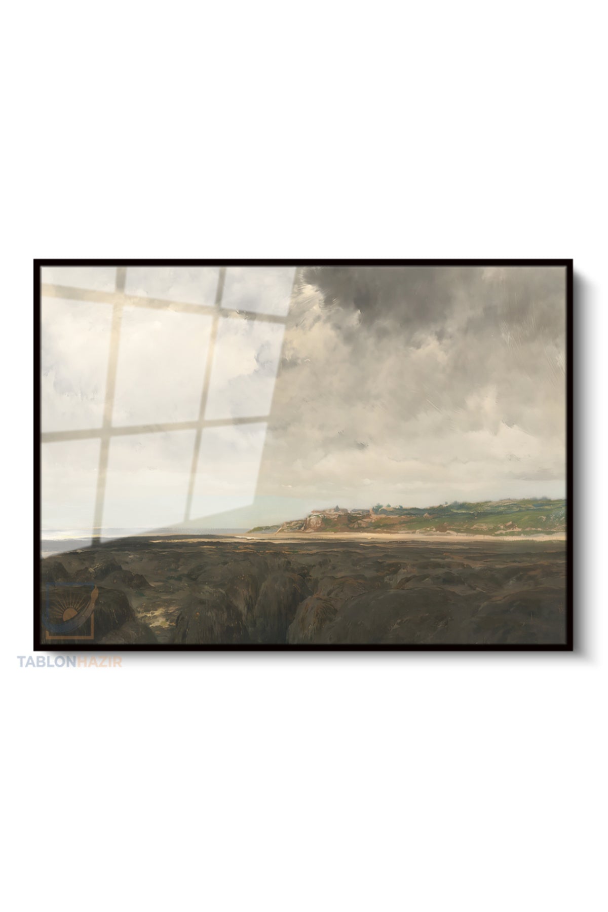 Çerçeveli Yatay Cam Tablo Salon Duvar Tablosu Yatay Cam Vintagedogamanzarasi5 Ofis Tablosu