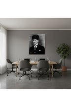 Dikey Kanvas Tablo Salon Duvar Tablosu Karakalem Atatürk Yeni Ev Hediyesi Ofis Tablosu
