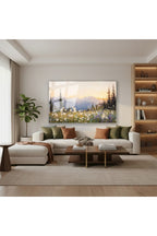 Yatay Cam Tablo Salon Duvar Tablosu Yatay Cam Cicek Tarlasi Yeni Ev Hediyesi Ofis Tablosu