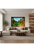 Yatay Kanvas Duvar Tablosu Piksel Pencere Manzara Salon Tablosu Ofis Tablosu Ev Hediyesi Dekorasyon