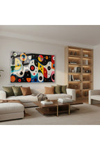 Yatay Cam Tablo Salon Duvar Tablosu Yatay Cam Soyut Renkli Sekiller Yeni Ev Hediyesi Ofis Tablosu