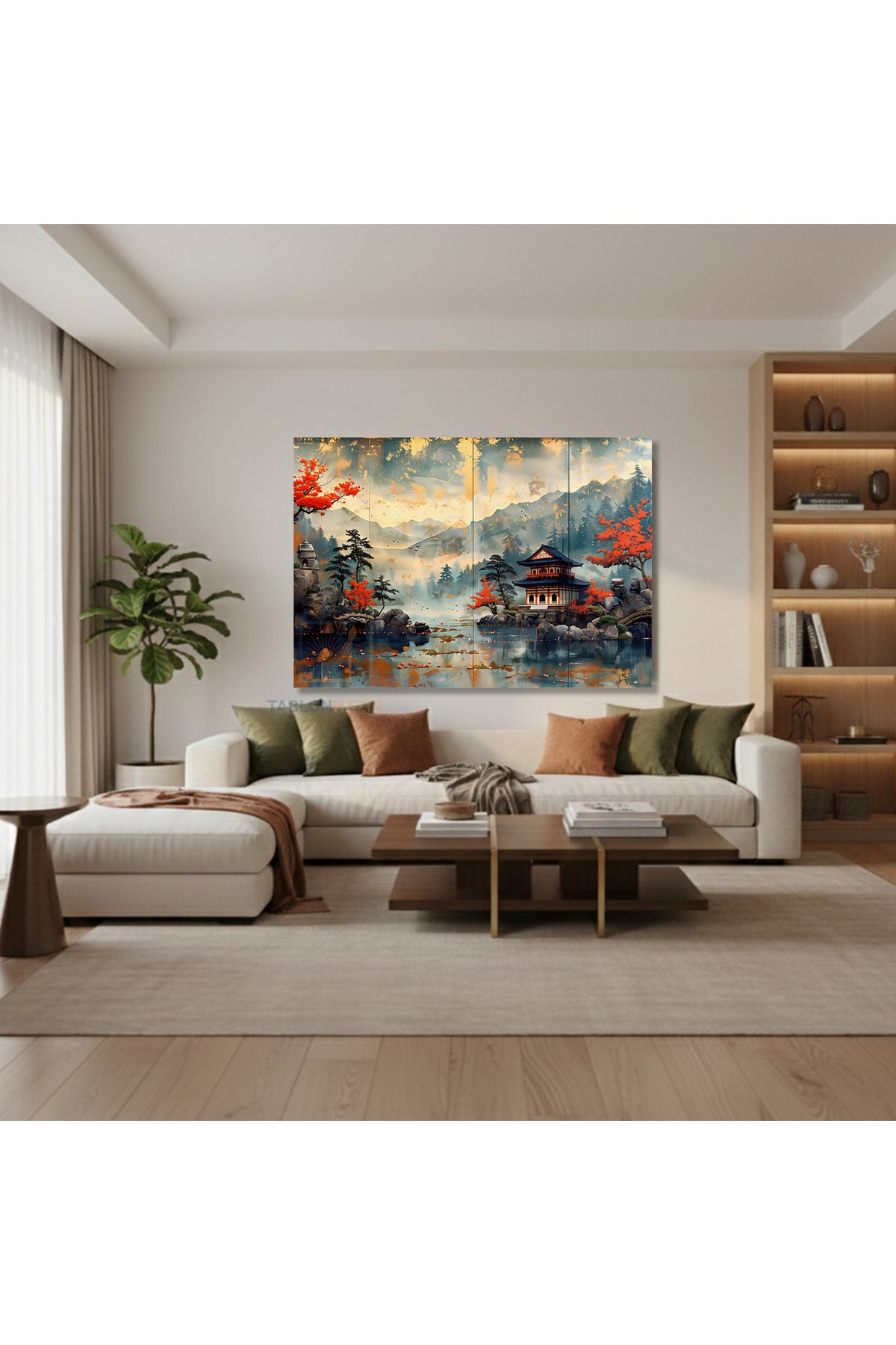 Yatay Kanvas Duvar Tablosu Japon Klasik Manzara Salon Tablosu Ofis Tablosu Ev Hediyesi Dekorasyon