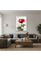 Dikey Cam Tablo Salon Duvar Tablosu Dikey Cam Tasarim Gul Yeni Ev Hediyesi Ofis Tablosu