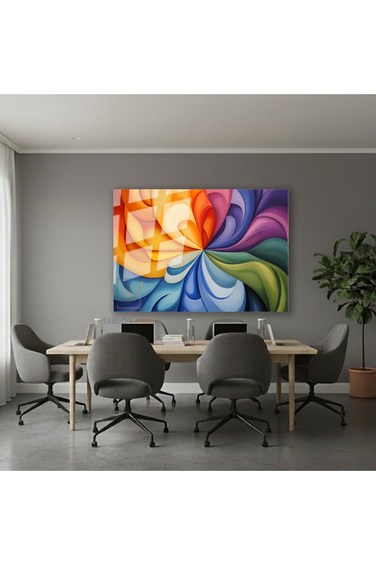 Yatay Cam Tablo Salon Duvar Tablosu Yatay Cam Soyutsanat4 Yeni Ev Hediyesi Ofis Tablosu