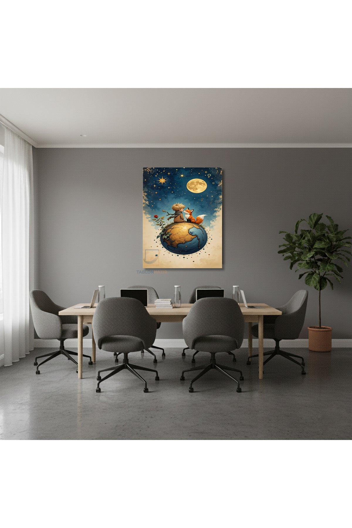 Dikey Kanvas Tablo Salon Duvar Tablosu Kucuk Prens Yeni Ev Hediyesi Ofis Tablosu