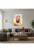 Dikey Çerçeveli Cam Aslan6 Modern Ev Dekoru Duvar Sanatı Ev Ofis Tablosu