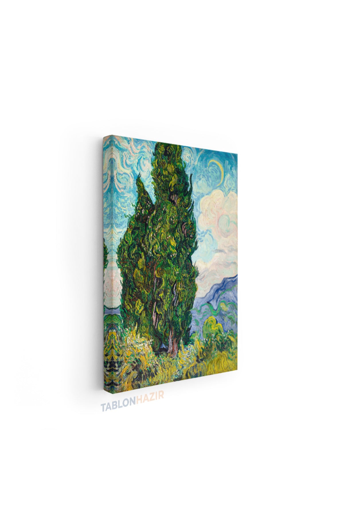Dikey Kanvas Tablo Salon Duvar Tablosu Vangogh 51 Yeni Ev Hediyesi Ofis Tablosu