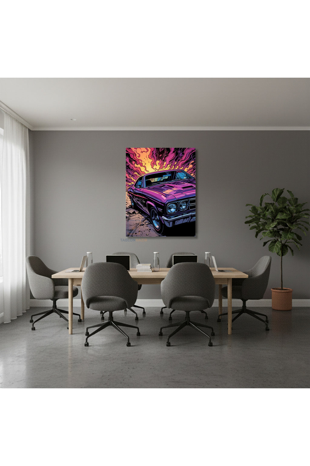 Dikey Kanvas Tablo Salon Duvar Tablosu Moraraba Yeni Ev Hediyesi Ofis Tablosu