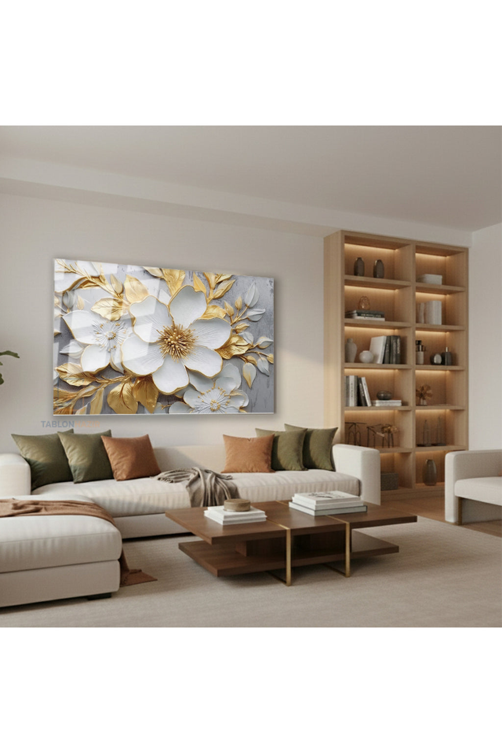 Yatay Cam Tablo Salon Duvar Tablosu Yatay Cam Beyazcicekaltin Yeni Ev Hediyesi Ofis Tablosu