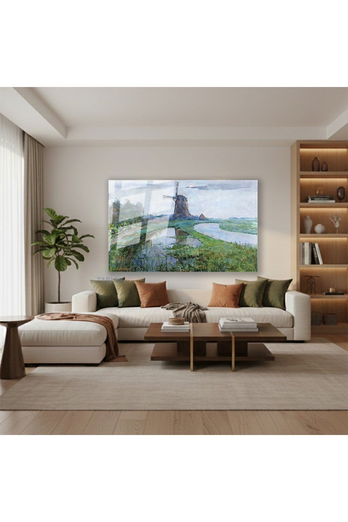 Yatay Cam Tablo Salon Duvar Tablosu Yatay Cam Vintagekirsalmanzarasi7 Yeni Ev Hediyesi Ofis Tablosu