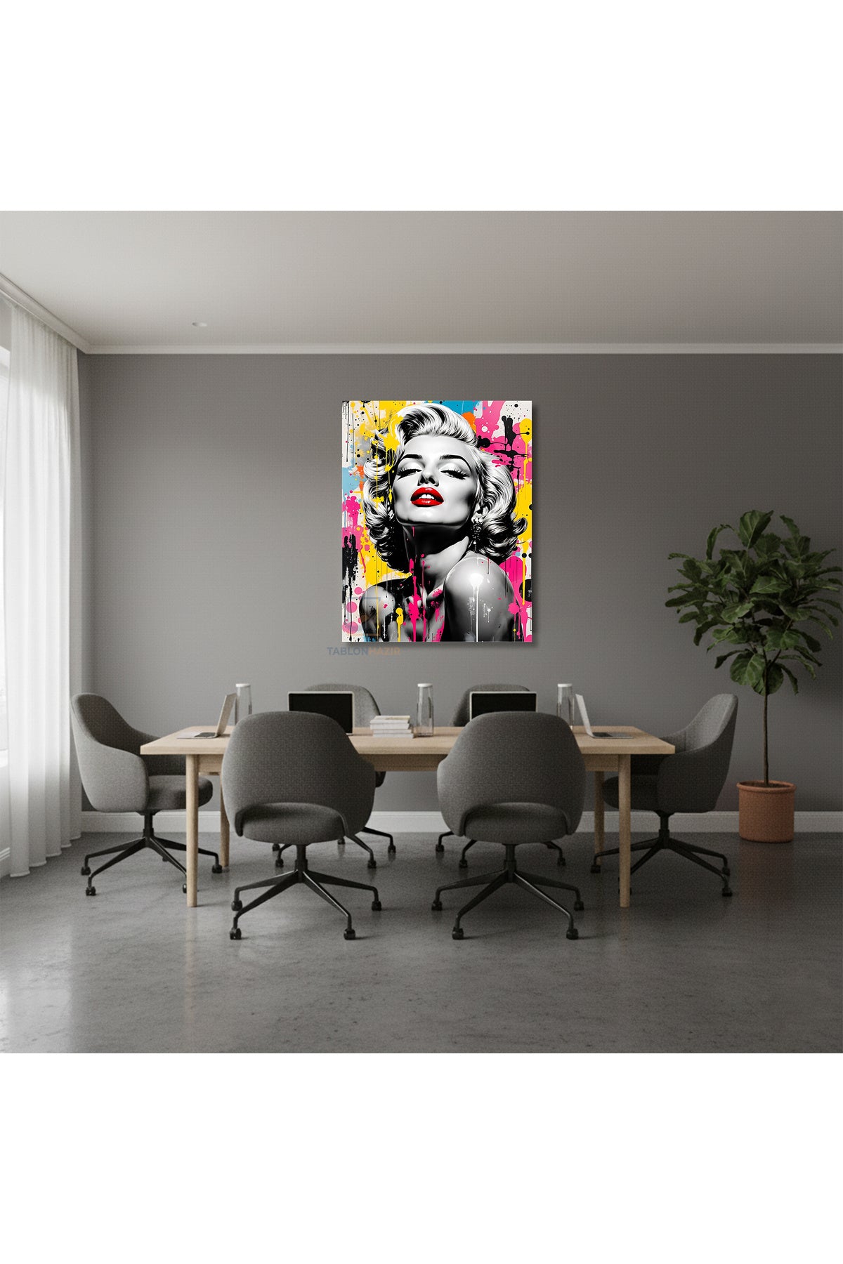 Dikey Kanvas Tablo Salon Duvar Tablosu Mariliyn5 Yeni Ev Hediyesi Ofis Tablosu