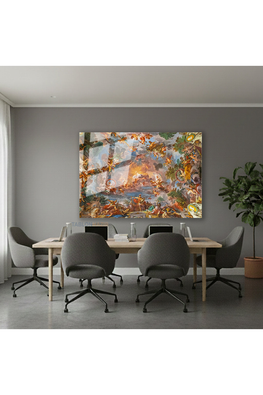 Yatay Cam Tablo Salon Duvar Tablosu Yatay Cam Klasikeser Yeni Ev Hediyesi Ofis Tablosu