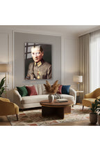 Dikey Cam Tablo Salon Duvar Tablosu Dikey Cam Cam Ata 017 Yeni Ev Hediyesi Ofis Tablosu