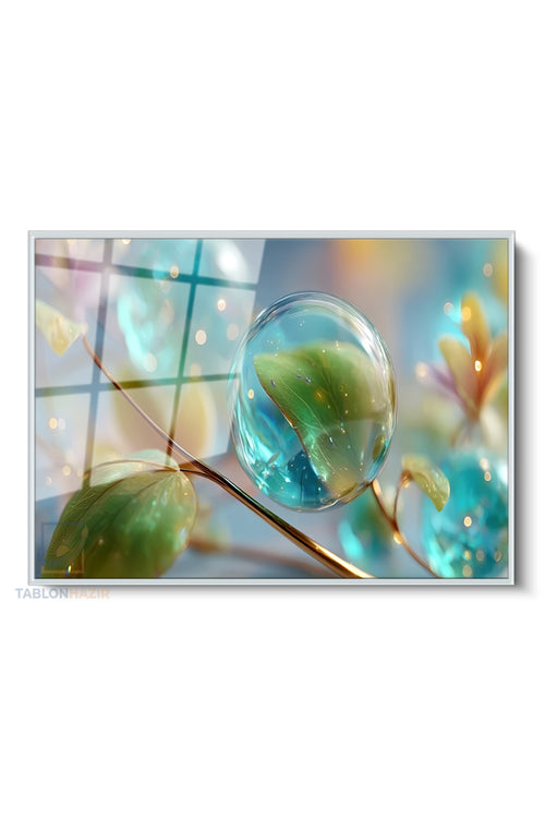 Çerçeveli Yatay Cam Tablo Salon Duvar Tablosu Yatay Cam Sudamlalari Yeni Ev Hediyesi Ofis Tablosu