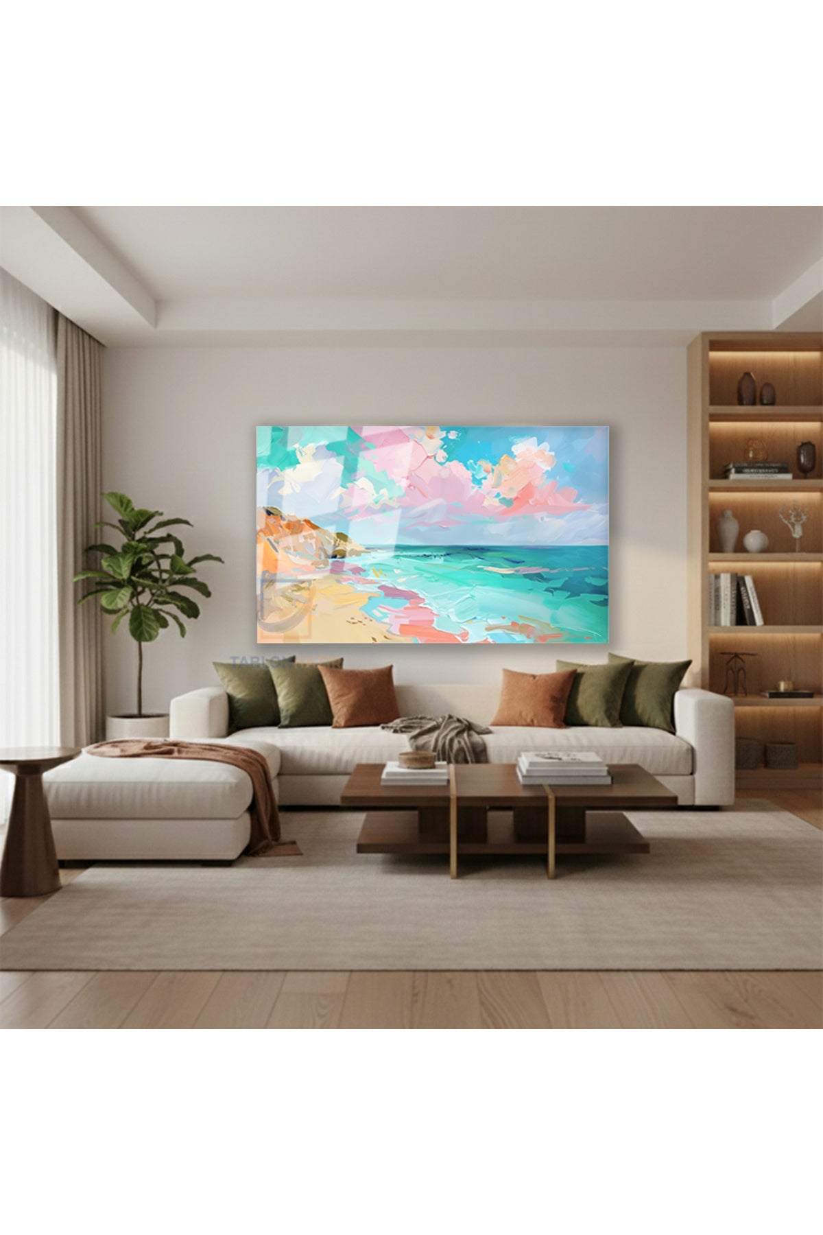 Yatay Cam Tablo Salon Duvar Tablosu Yatay Cam Doganinrenkleri5 Yeni Ev Hediyesi Ofis Tablosu