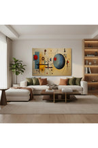 Yatay Kanvas Duvar Tablosu Geometrik Soyut Salon Tablosu Ofis Tablosu Yeni Ev Hediyesi Dekorasyon