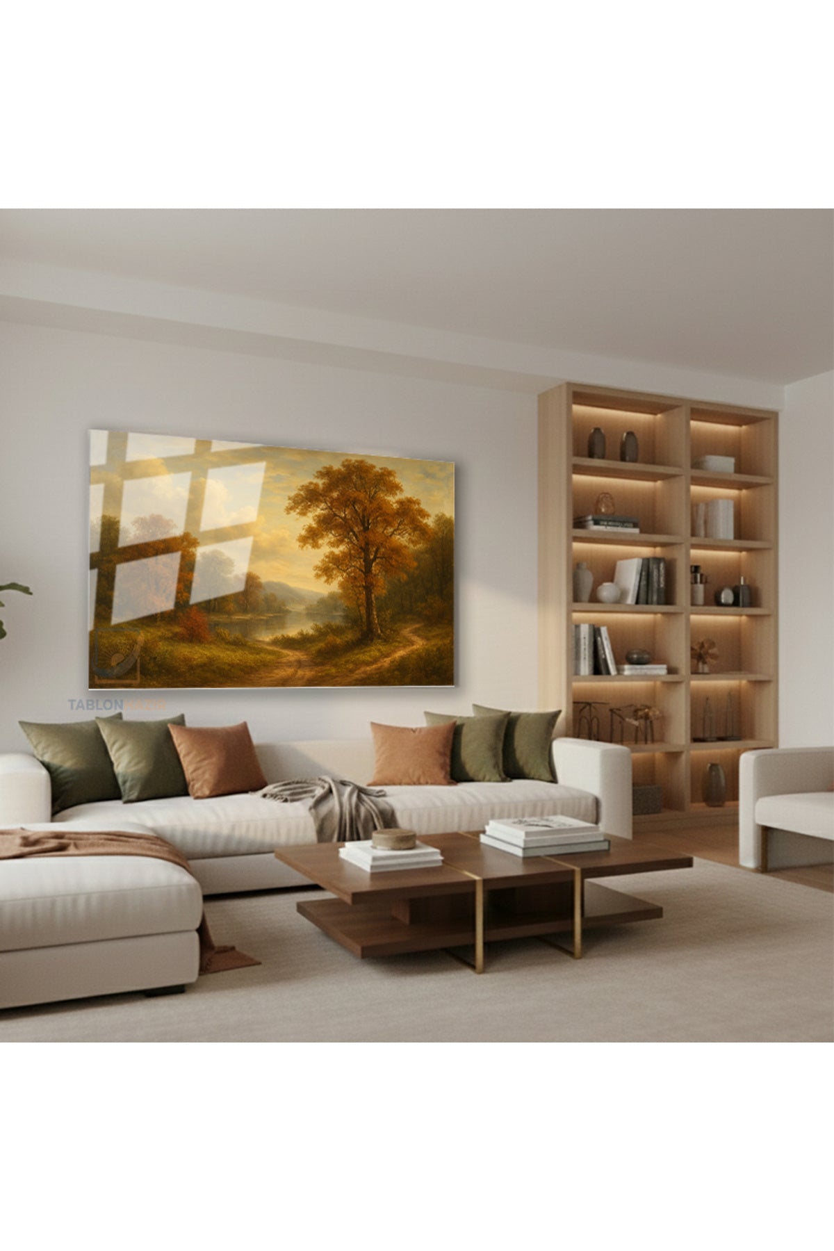 Yatay Cam Tablo Salon Duvar Tablosu Yatay Cam Klasik Manzara Cizimi Yeni Ev Hediyesi Ofis Tablosu