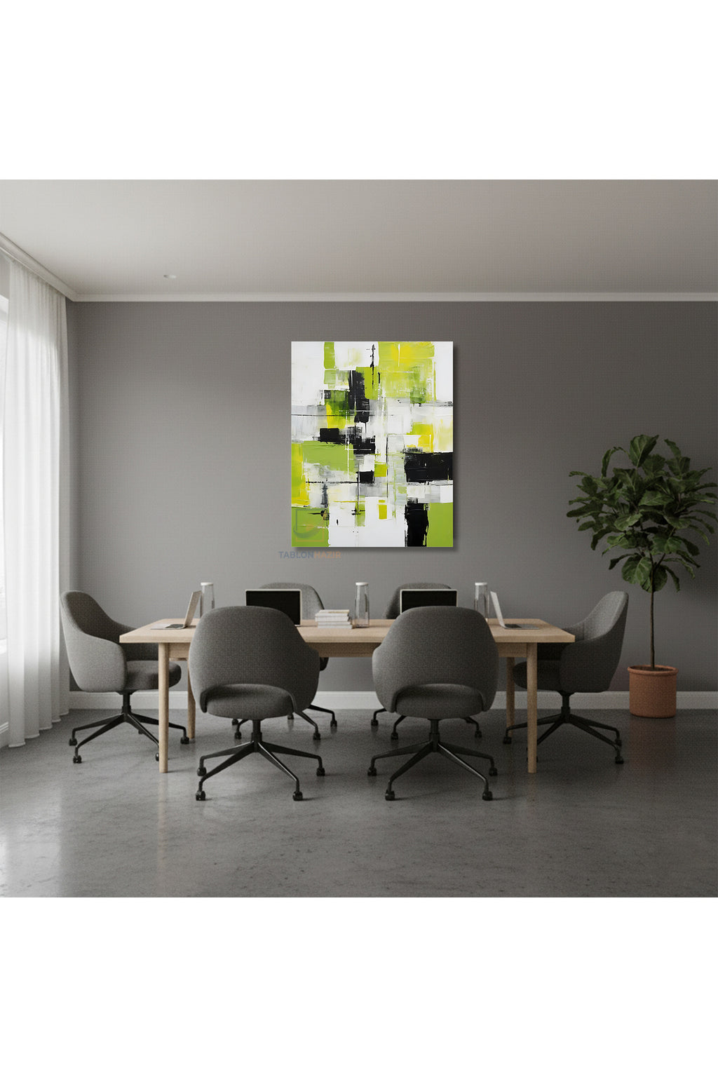 Dikey Kanvas Tablo Salon Duvar Tablosu Soyut 0007 Yeni Ev Hediyesi Ofis Tablosu