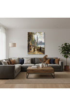 Dikey Kanvas Tablo Salon Duvar Tablosu Saat Kulesi Manzara Yeni Ev Hediyesi Ofis Tablosu