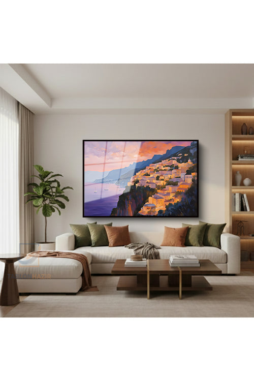 Çerçeveli Yatay Cam Tablo Salon Duvar Tablosu Yatay Cam Avrupasehirmanzarasi2 Ofis Tablosu