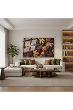 Yatay Cam Tablo Salon Duvar Tablosu Yatay Cam Sonbahar Yapraklar Yeni Ev Hediyesi Ofis Tablosu