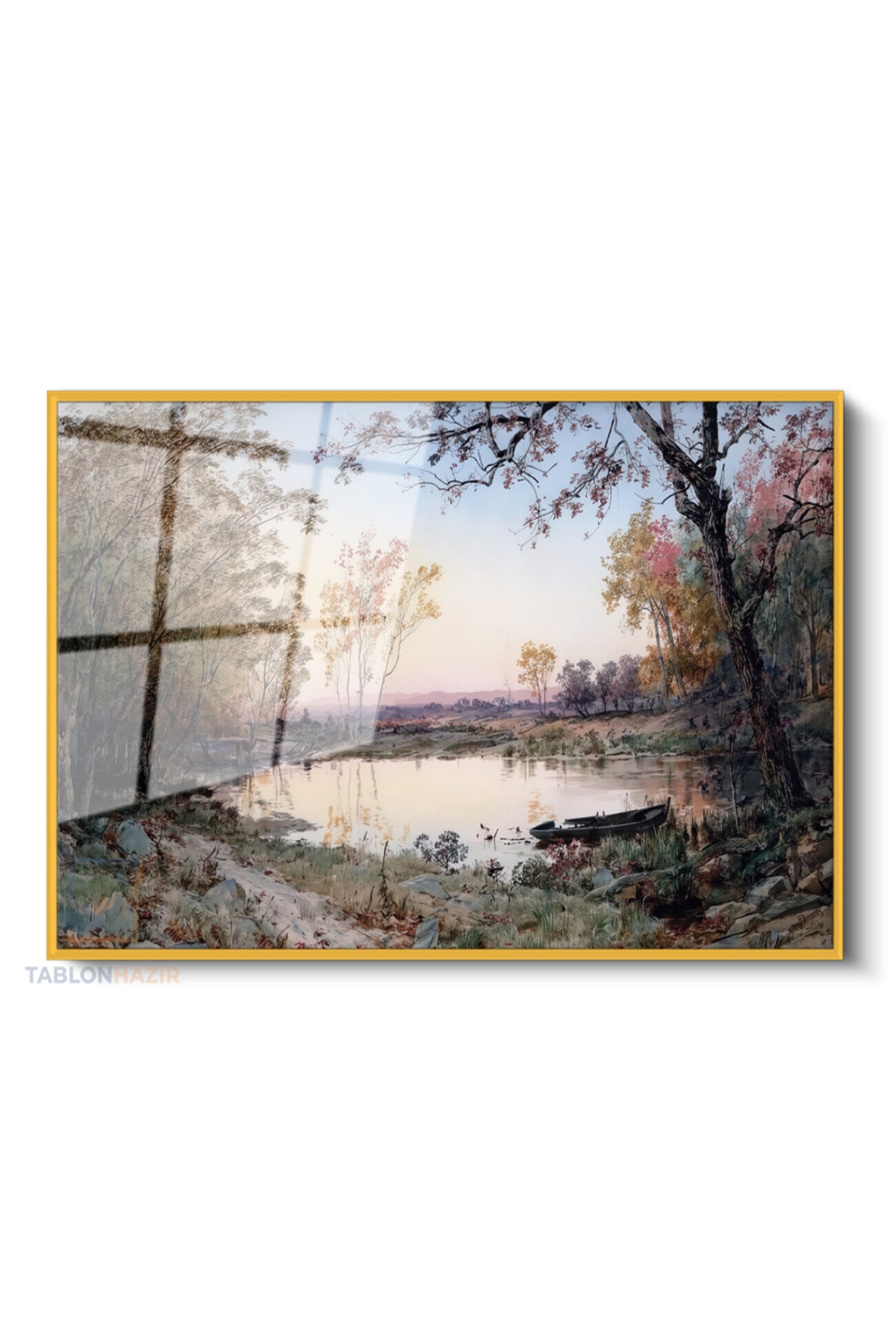 Çerçeveli Yatay Cam Tablo Salon Duvar Tablosu Yatay Cam Dogamanzarasi2 Yeni Ev Hediyesi Ofis Tablosu