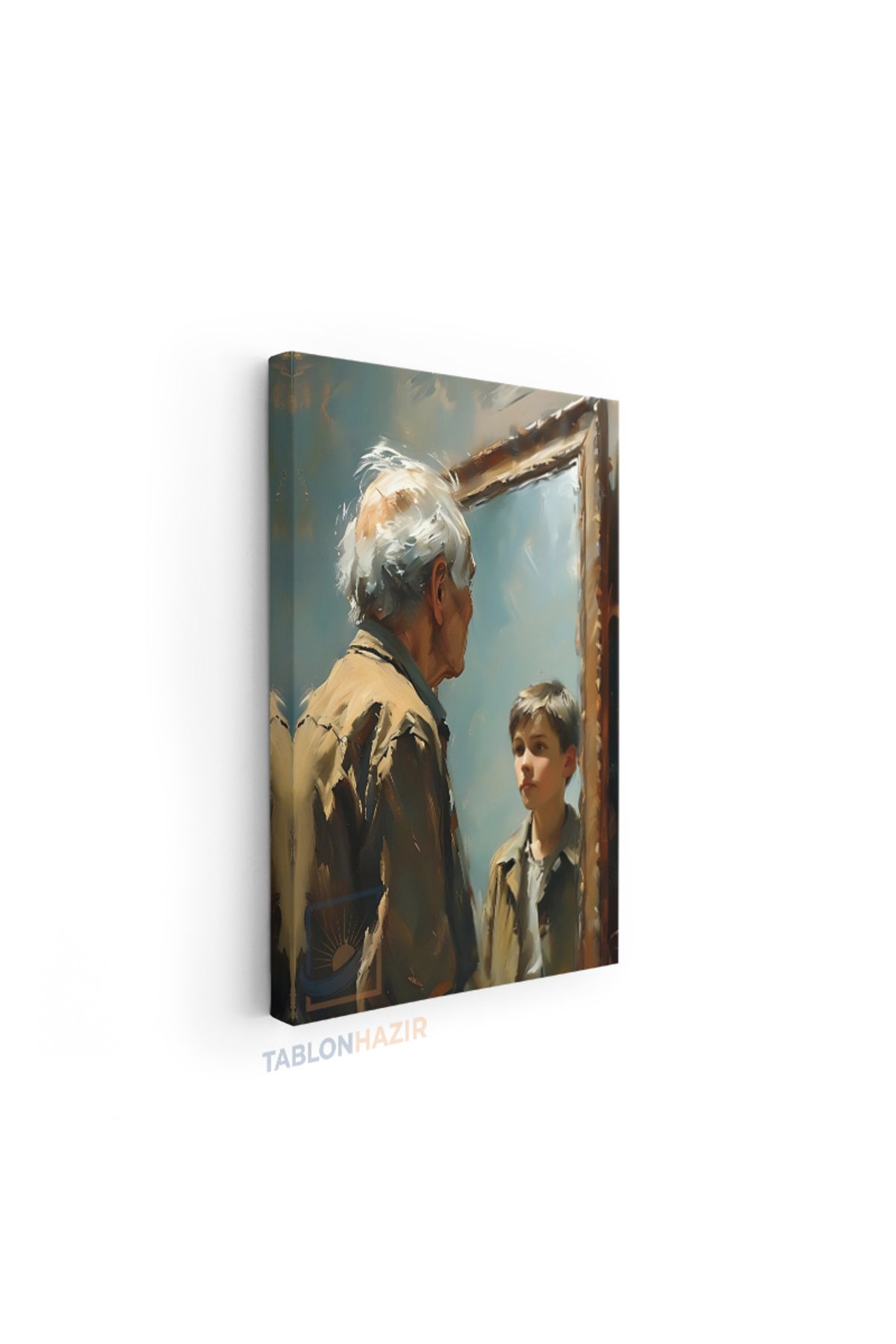 Dikey Kanvas Tablo Salon Duvar Tablosu Yaşlıgenç Yeni Ev Hediyesi Ofis Tablosu