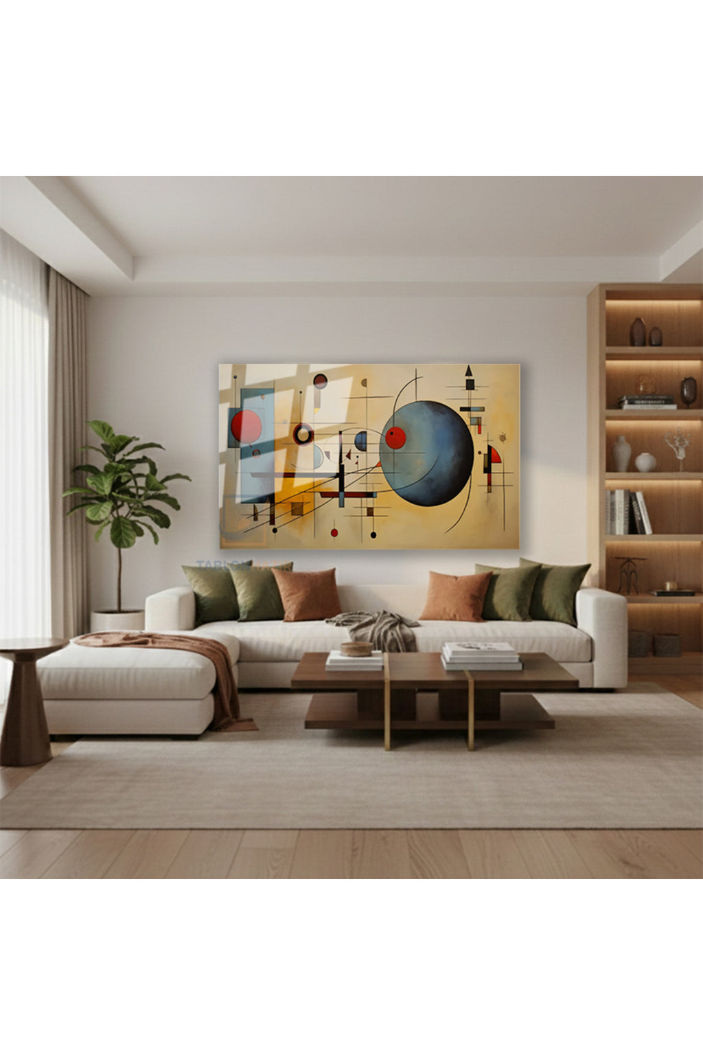 Yatay Cam Tablo Salon Duvar Tablosu Yatay Cam Geometrik Soyut Yeni Ev Hediyesi Ofis Tablosu