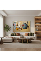 Yatay Cam Tablo Salon Duvar Tablosu Yatay Cam Geometrik Soyut Yeni Ev Hediyesi Ofis Tablosu