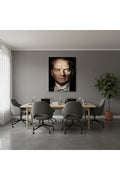 Dikey Kanvas Tablo Salon Duvar Tablosu Papyonlu Atatürk Yeni Ev Hediyesi Ofis Tablosu