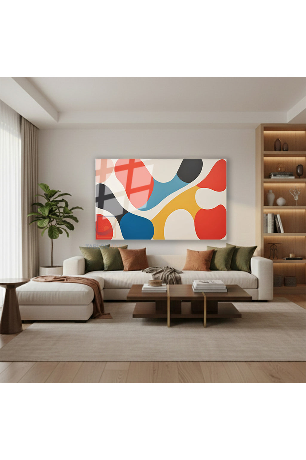 Yatay Cam Tablo Salon Duvar Tablosu Yatay Cam Soyut Desen Renkler Yeni Ev Hediyesi Ofis Tablosu