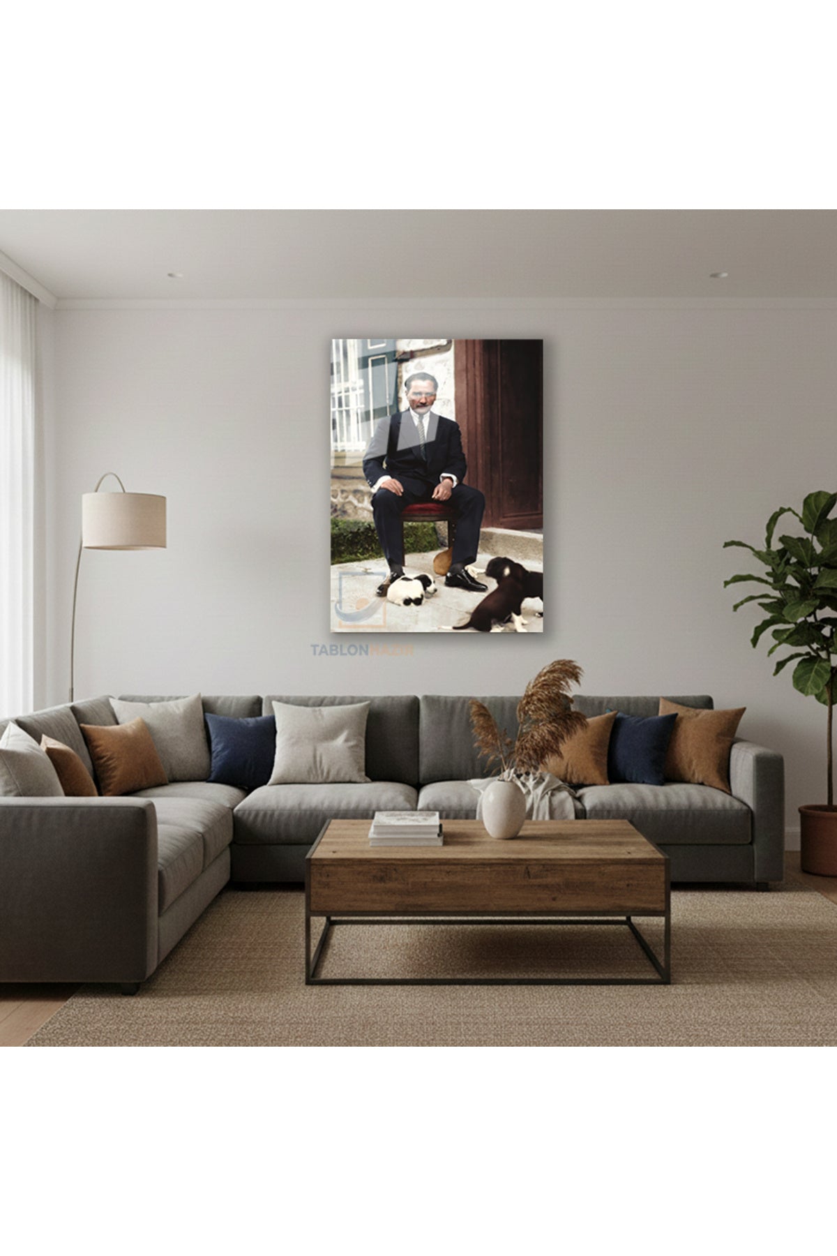 Dikey Cam Tablo Salon Duvar Tablosu Dikey Cam Cam Ata 010 Yeni Ev Hediyesi Ofis Tablosu