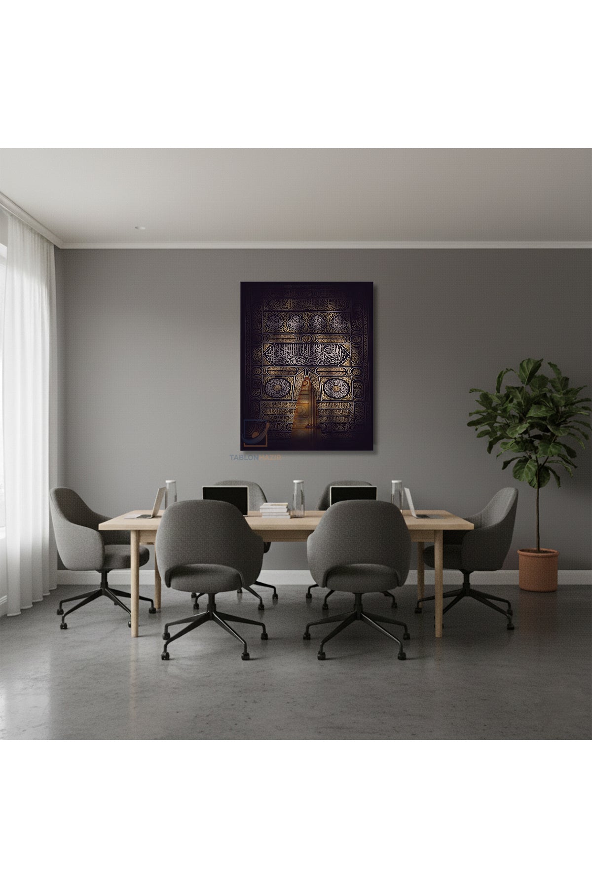 Dikey Kanvas Tablo Salon Duvar Tablosu Kabe Kapısı3 Yeni Ev Hediyesi Ofis Tablosu