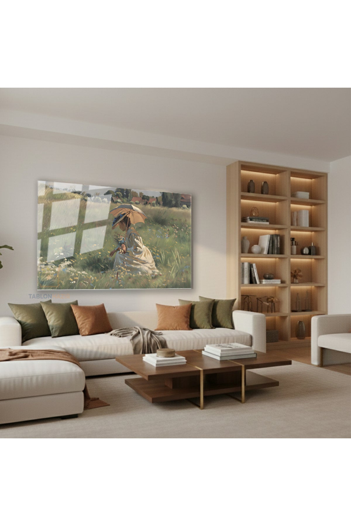 Yatay Cam Tablo Salon Duvar Tablosu Yatay Cam Vintagesemsiyelikadin Yeni Ev Hediyesi Ofis Tablosu