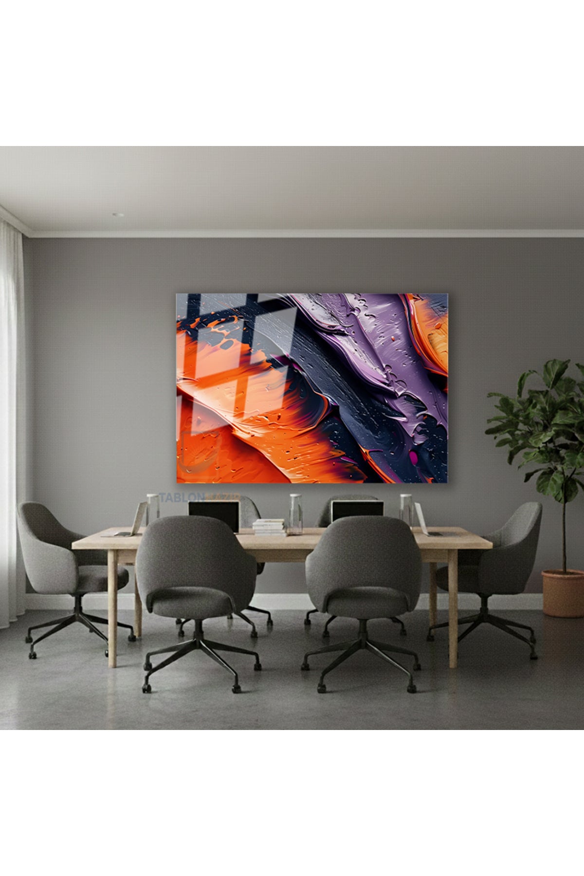 Yatay Cam Tablo Salon Duvar Tablosu Yatay Cam Koyurenkfircadarbeleri Yeni Ev Hediyesi Ofis Tablosu