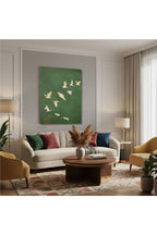 Dikey Kanvas Tablo Salon Duvar Tablosu Leylek Surusu Yeni Ev Hediyesi Ofis Tablosu