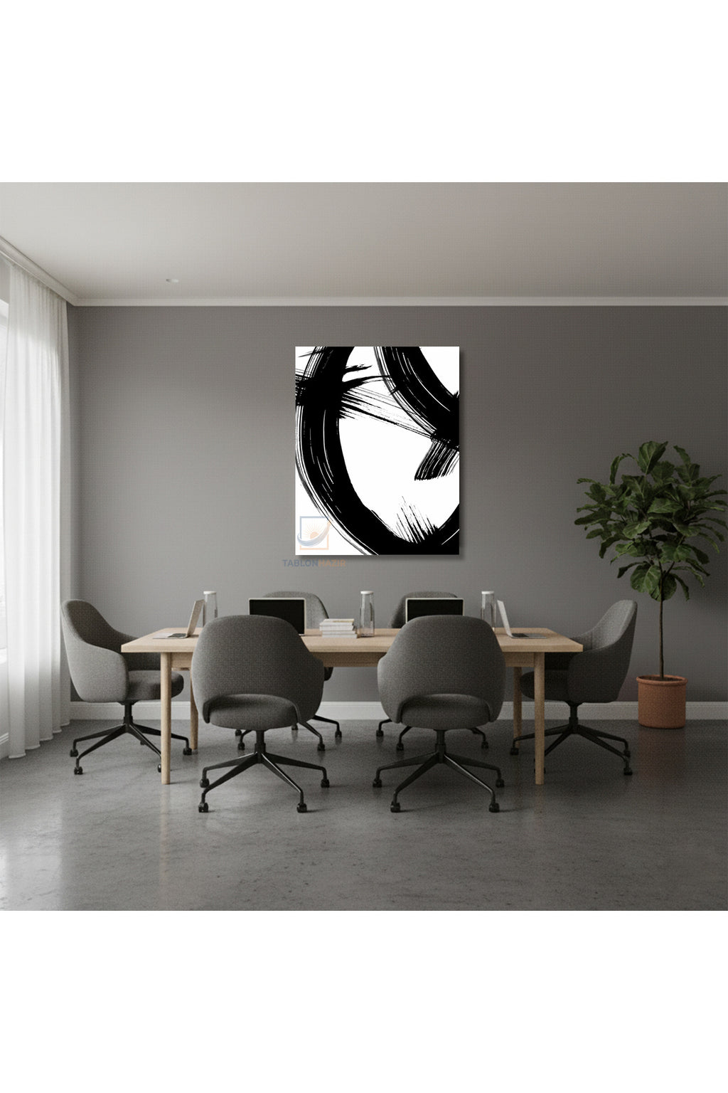 Dikey Kanvas Tablo Salon Duvar Tablosu Soyut 0021 Yeni Ev Hediyesi Ofis Tablosu