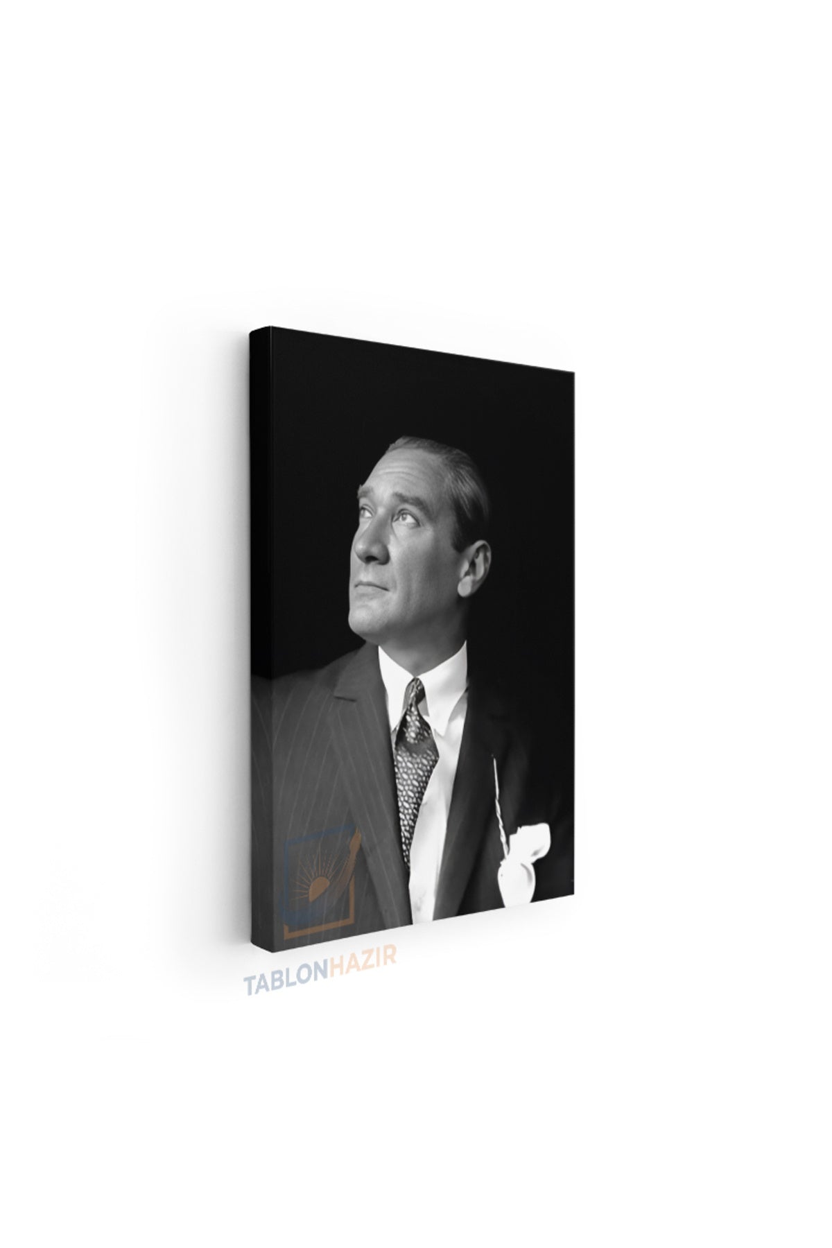 Dikey Kanvas Tablo Salon Duvar Tablosu Yukari Bakan Atatürk Yeni Ev Hediyesi Ofis Tablosu