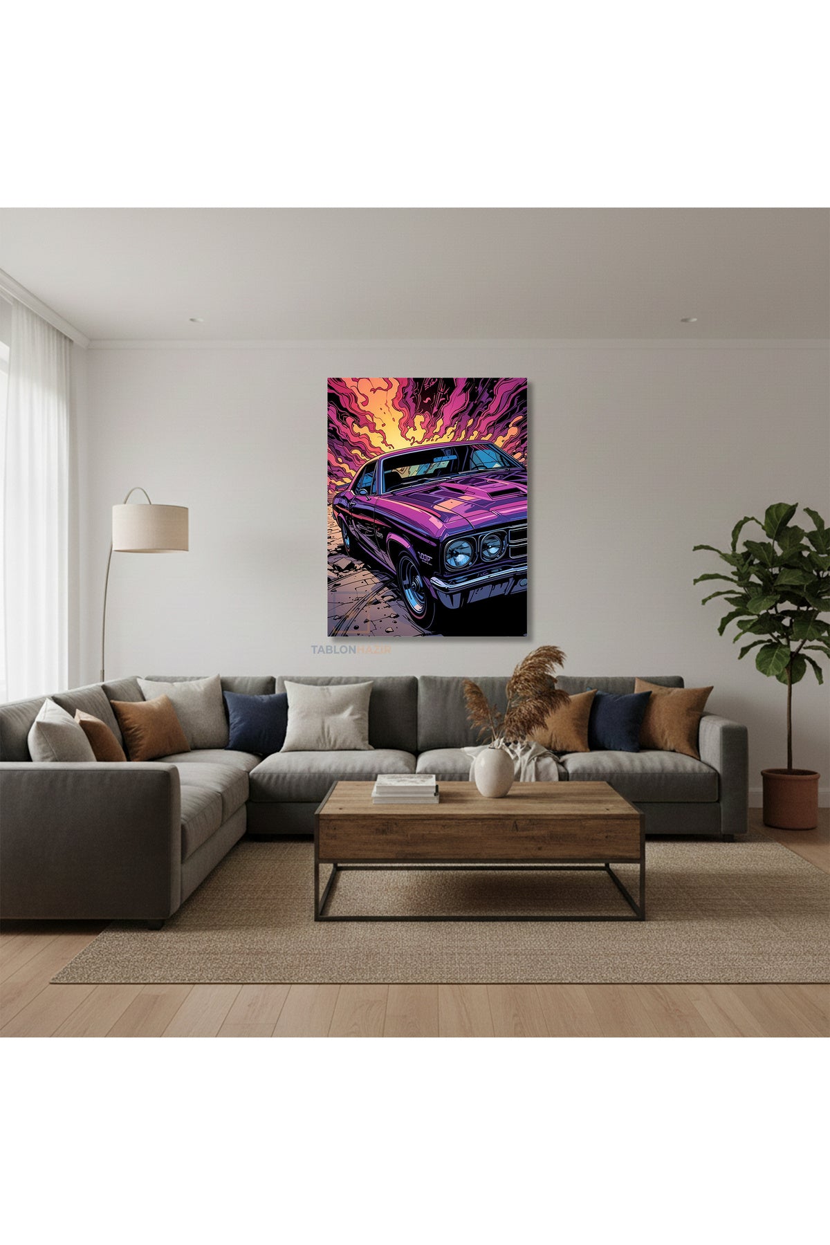 Dikey Kanvas Tablo Salon Duvar Tablosu Moraraba Yeni Ev Hediyesi Ofis Tablosu