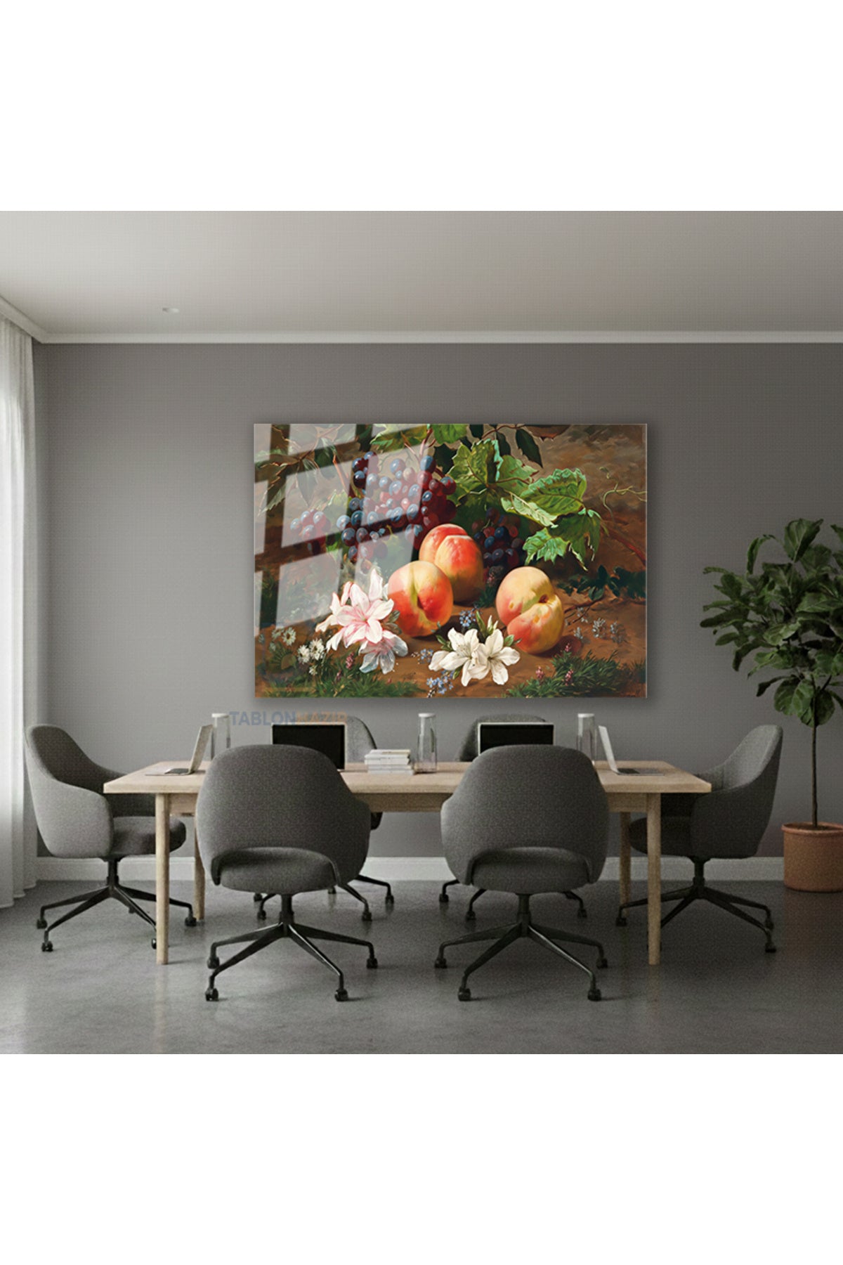 Yatay Cam Tablo Salon Duvar Tablosu Yatay Cam Naturmortmeyveler Yeni Ev Hediyesi Ofis Tablosu