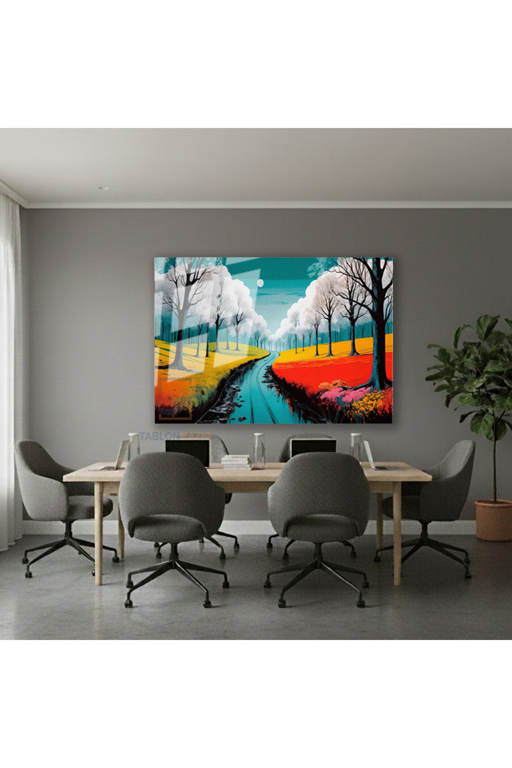 Yatay Cam Tablo Salon Duvar Tablosu Yatay Cam Doganinrenkleri6 Yeni Ev Hediyesi Ofis Tablosu