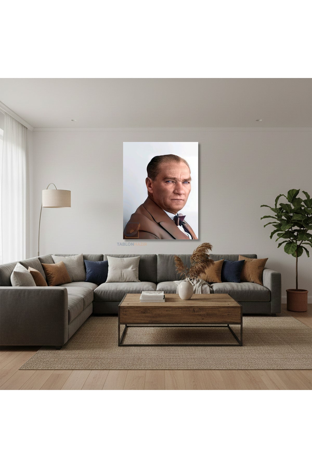 Dikey Kanvas Tablo Salon Duvar Tablosu Kanvas Atatürk 013 Yeni Ev Hediyesi Ofis Tablosu
