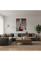 Dikey Kanvas Tablo Salon Duvar Tablosu Cello Kadin Yeni Ev Hediyesi Ofis Tablosu