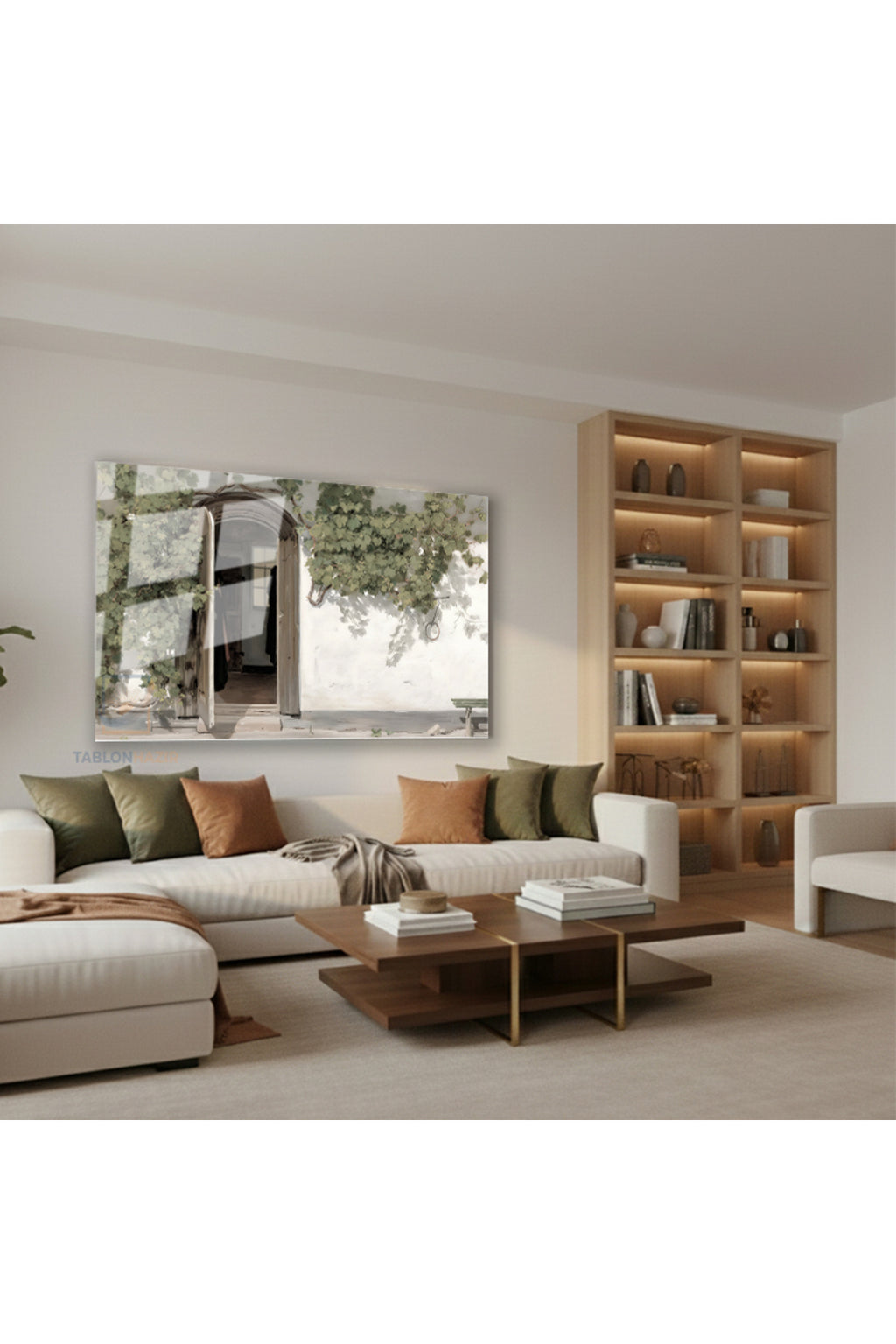 Yatay Cam Tablo Salon Duvar Tablosu Yatay Cam Koyevi Yeni Ev Hediyesi Ofis Tablosu