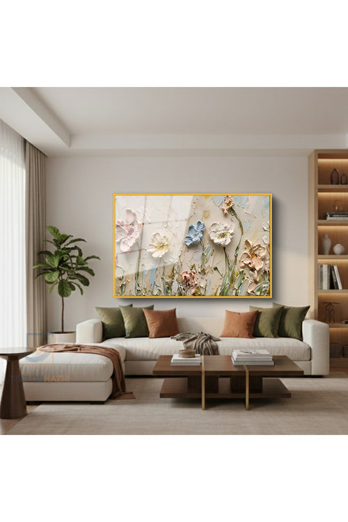 Çerçeveli Yatay Cam Tablo Salon Duvar Tablosu Yatay Cam Soyutsanat7 Yeni Ev Hediyesi Ofis Tablosu