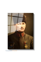 Dikey Cam Tablo Salon Duvar Tablosu Dikey Cam Cam Ata 026 Yeni Ev Hediyesi Ofis Tablosu