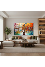 Yatay Cam Tablo Salon Duvar Tablosu Yatay Cam Hayatagacivekuslar Yeni Ev Hediyesi Ofis Tablosu